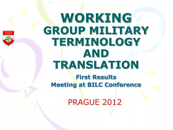 working group military terminology and translation