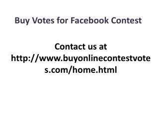 Buy Votes for Online Facebook