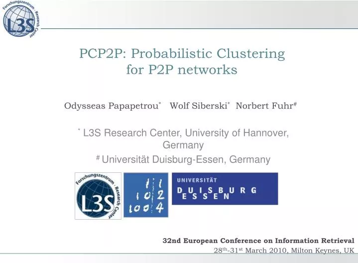 pcp2p probabilistic clustering for p2p networks