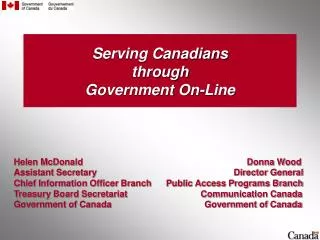 Serving Canadians through Government On-Line