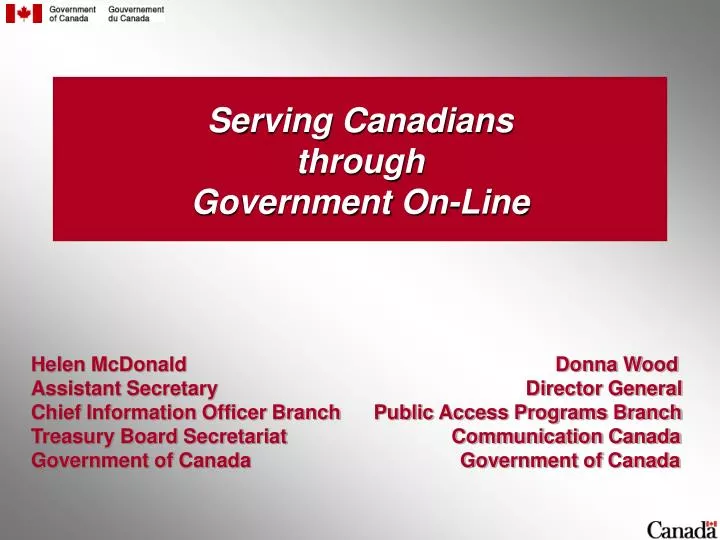 serving canadians through government on line