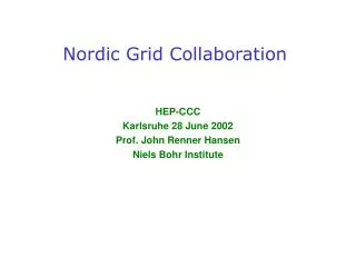 Nordic Grid Collaboration