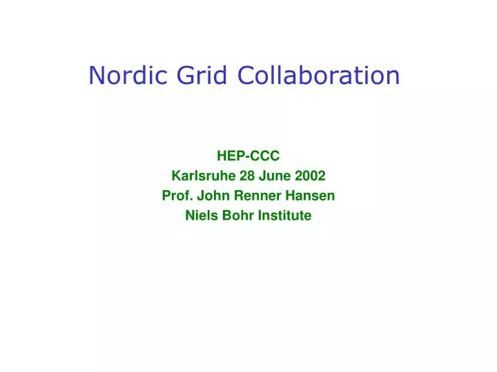 nordic grid collaboration
