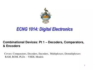 ECNG 1014: Digital Electronics