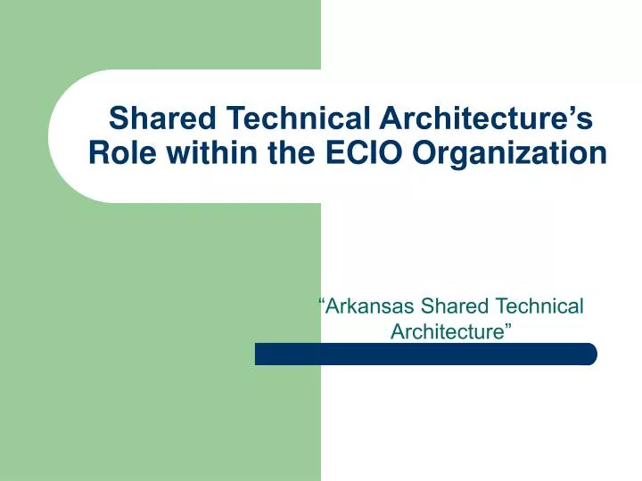 shared technical architecture s role within the ecio organization