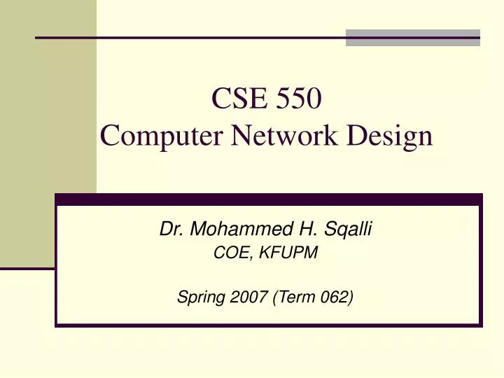 cse 550 computer network design