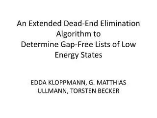 An Extended Dead-End Elimination Algorithm to Determine Gap-Free Lists of Low Energy States