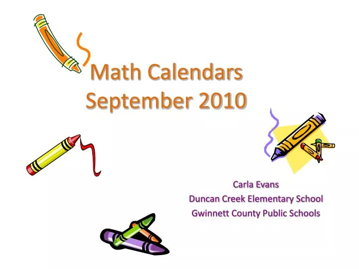 math calendars september 2010
