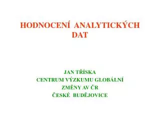 hodnocen analytic k ch dat
