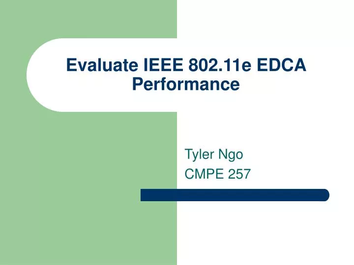 evaluate ieee 802 11e edca performance