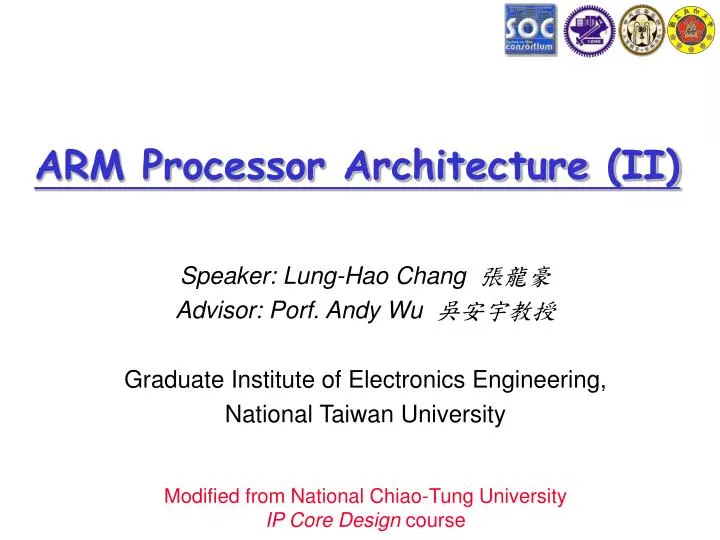 arm processor architecture ii