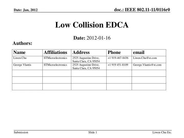 low collision edca