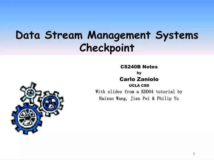 data stream management systems checkpoint