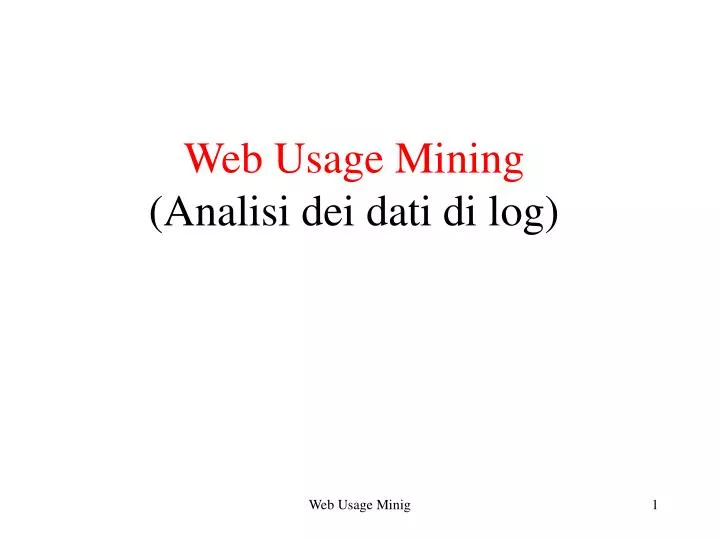 web usage mining analisi dei dati di log