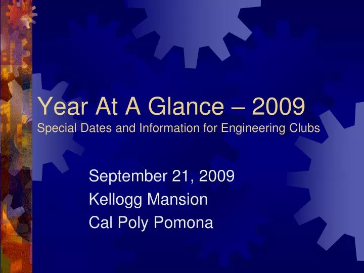 year at a glance 2009 special dates and information for engineering clubs