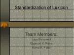 Standardization of Lexicon - slide 1