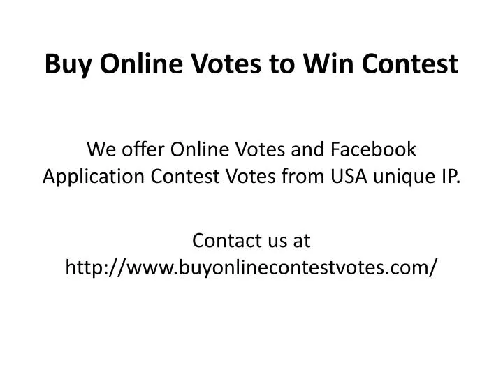 buy online votes to win contest