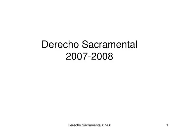 derecho sacramental 2007 2008