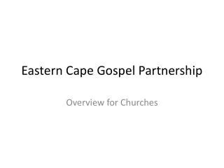 Eastern Cape Gospel Partnership