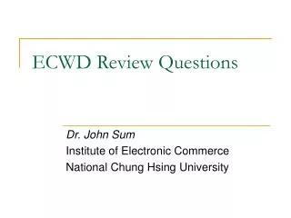 ecwd review questions