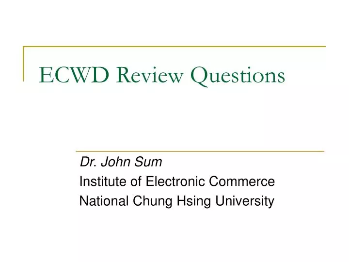 ecwd review questions