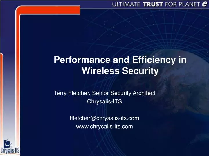 performance and efficiency in wireless security