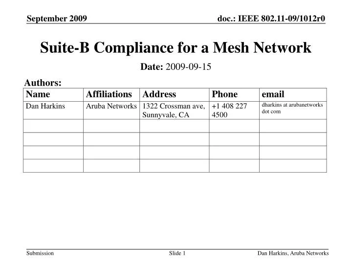 suite b compliance for a mesh network