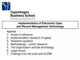 Implementation of Electronic Case and Record Management Technology