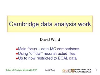Cambridge data analysis work