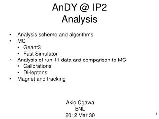 AnDY @ IP2 Analysis