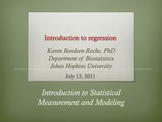 Introduction to regression