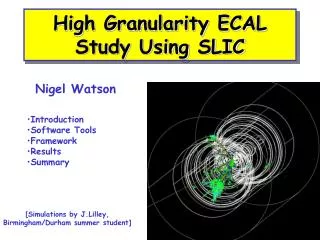 High Granularity ECAL Study Using SLIC