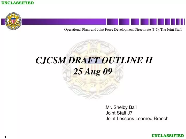 cjcsm draft outline ii 25 aug 09