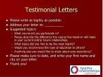 Testimonial Letters - slide 1