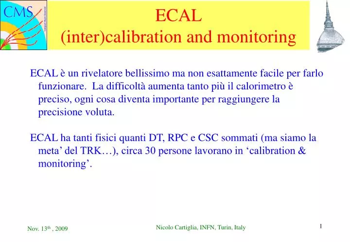 ecal inter calibration and monitoring