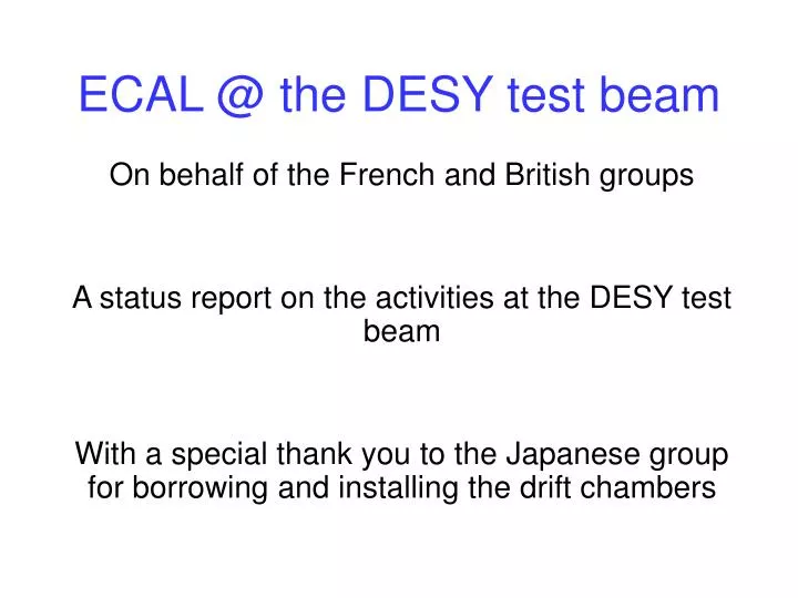 ecal @ the desy test beam