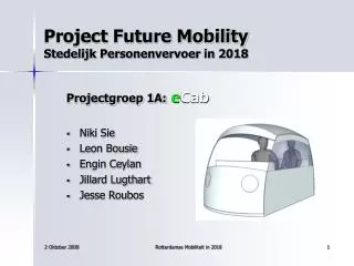 project future mobility stedelijk personenvervoer in 2018