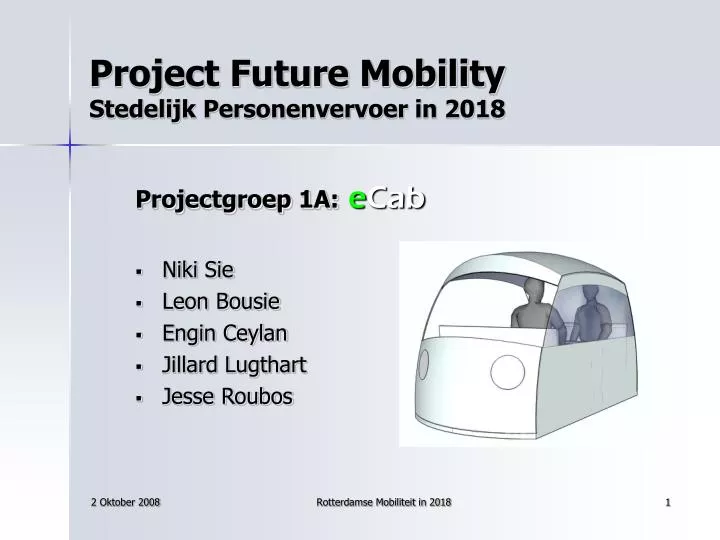 project future mobility stedelijk personenvervoer in 2018