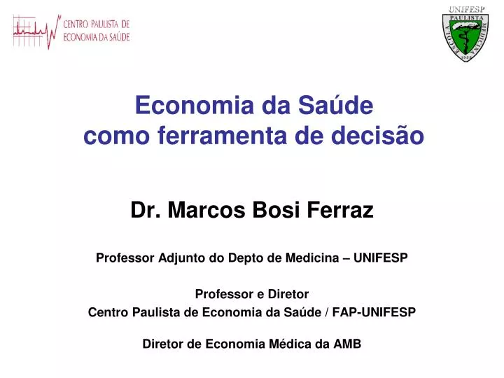 economia da sa de como ferramenta de decis o