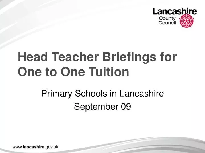 head teacher briefings for one to one tuition
