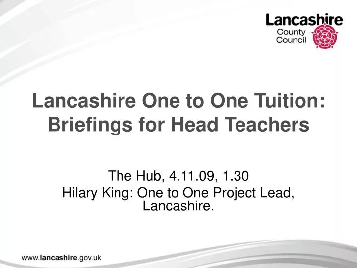 lancashire one to one tuition briefings for head teachers