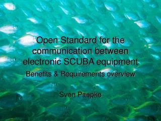 Open Standard for the communication between electronic SCUBA equipment