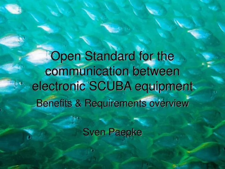 open standard for the communication between electronic scuba equipment