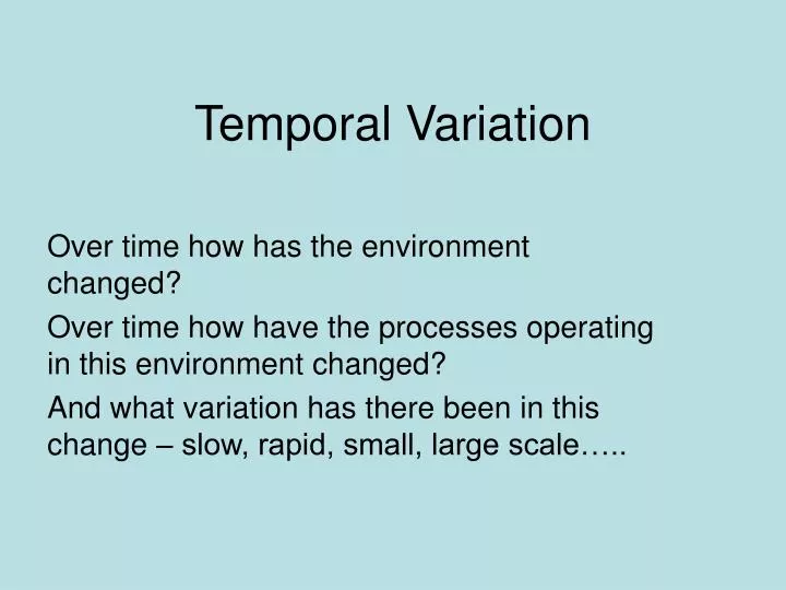 temporal variation