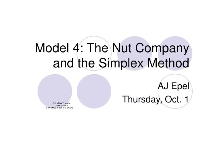 model 4 the nut company and the simplex method