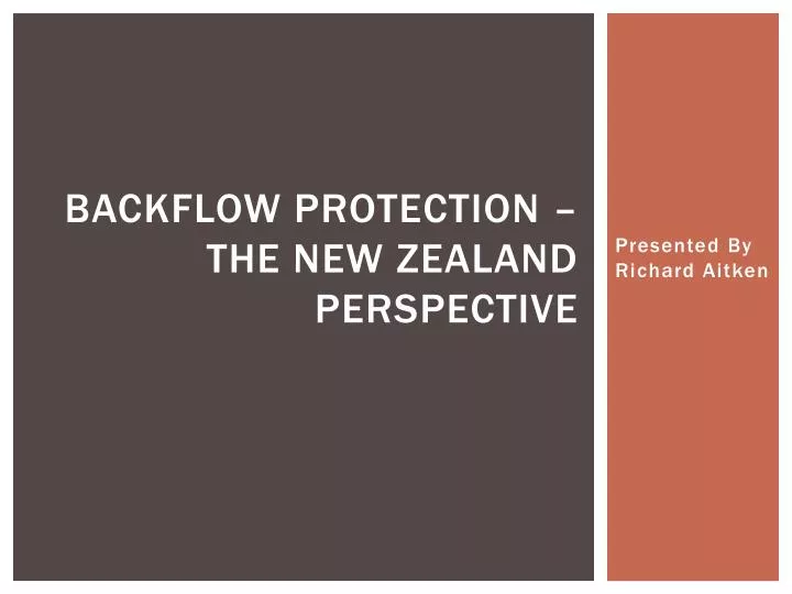 backflow protection the new zealand perspective