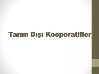 tar m d kooperatifler