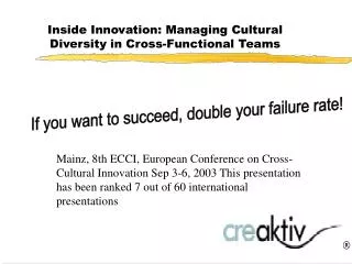 Inside Innovation: Managing Cultural Diversity in Cross-Functional Teams