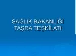 SAĞLIK BAKANLIĞI TAŞRA TEŞKİLATI - slide 1