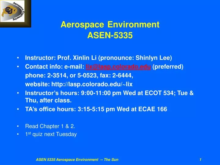 aerospace environment asen 5335